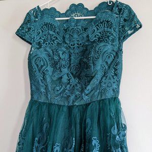 Brand new Chi Chi London teal lace dress, size 12
